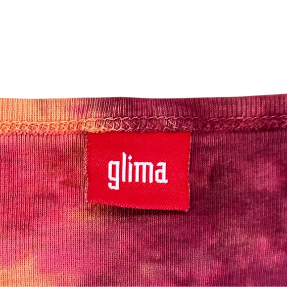 SALE Vintage Glima Vienna Graphic 3/4 Sleeve Top Tie Dye Y2K 90s Cotton USA XL - Picture 3 of 9